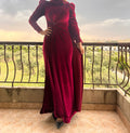 Red Velvet Fabric Dress